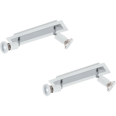 Stylish 2 Pack White Chrome Gu10 5W Spot Lights For Wall And Ceiling - image 1