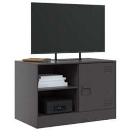 Berkfield Tv Cabinets 2 Pcs Black 67X39X44 Cm Steel - thumbnail 3