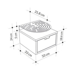 Decortie Modern Oslo White Nightstand With Drawer Engineered Wood With Metal Shelf Bedside Table - thumbnail 3
