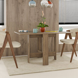 Decortie Modern Artemio Foldable Table Dark Oak Effect Rectangular Engineered Wood Folding Table 130(W)X76(D)X73.4(H)Cm Kitchen - thumbnail 4