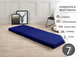 Mattress Guru Badenia Kids Folding Chair Bed, Futon Guest Z Bed, Blue - thumbnail 2