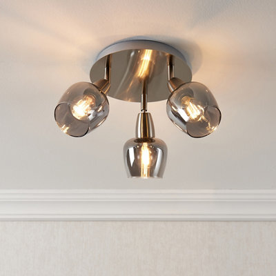 Kleo Contemporary Satin Nickel Effect 3 Light Spotlight - image 1