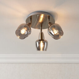 Kleo Contemporary Satin Nickel Effect 3 Light Spotlight - thumbnail 1