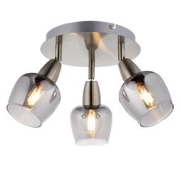 Kleo Contemporary Satin Nickel Effect 3 Light Spotlight - thumbnail 3