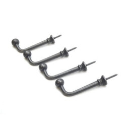 Oakcrafts - Antique Cast Iron Ball End Screw In Coat Hook  - Pack Of 4 Hooks - thumbnail 1
