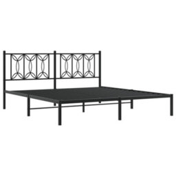 Berkfield Metal Bed Frame Without Mattress With Headboard Black 180X200Cm - thumbnail 3