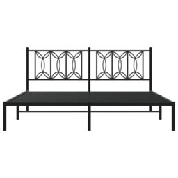Berkfield Metal Bed Frame Without Mattress With Headboard Black 180X200Cm - thumbnail 4