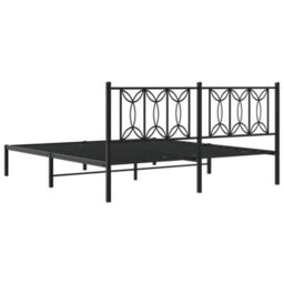 Berkfield Metal Bed Frame Without Mattress With Headboard Black 180X200Cm - thumbnail 6