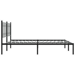 Berkfield Metal Bed Frame Without Mattress With Headboard Black 180X200Cm - thumbnail 5