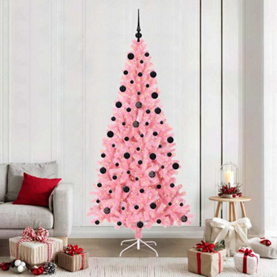 Vidaxl Christmas Tree With 300 Leds With Stand Pink 210 Cm Pvc - image 1
