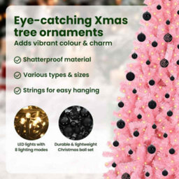 Vidaxl Christmas Tree With 300 Leds With Stand Pink 210 Cm Pvc - thumbnail 9