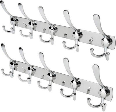 Stainless Steel Coat And Hat Rack, Wall-Mounted Aluminum Alloy Back Clothes Hook For Bathroom, Pack Of 2 - image 1