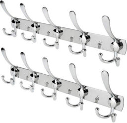 Stainless Steel Coat And Hat Rack, Wall-Mounted Aluminum Alloy Back Clothes Hook For Bathroom, Pack Of 2 - thumbnail 1