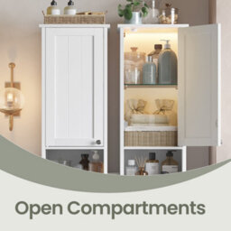 Ledrem Pure Series Tall Slim Bathroom Cabinet With Adjustable Shelves, Door-Activated Lighting, White, 170 X 30 X 30 Cm - thumbnail 6
