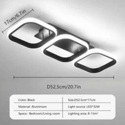 Modern Led Square Ceiling Light For Bedroom, Hallway, Living Room & Staircase - thumbnail 2