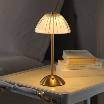 Eldo Rechargeable Retro Style Brass Touch Table Lamp  3 Light Modes, Usb Cable, 12000Mah Battery, H30.5Cm - image 1