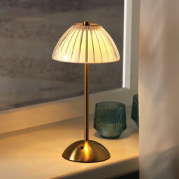 Eldo Rechargeable Retro Style Brass Touch Table Lamp  3 Light Modes, Usb Cable, 12000Mah Battery, H30.5Cm - thumbnail 3