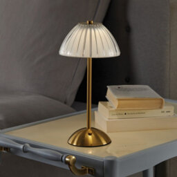 Eldo Rechargeable Retro Style Brass Touch Table Lamp  3 Light Modes, Usb Cable, 12000Mah Battery, H30.5Cm - thumbnail 2