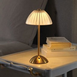 Eldo Rechargeable Retro Style Brass Touch Table Lamp  3 Light Modes, Usb Cable, 12000Mah Battery, H30.5Cm