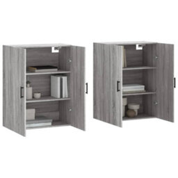Berkfield Wall Mounted Cabinets 2 Pcs Grey Sonoma 69.5X34X90 Cm - thumbnail 3