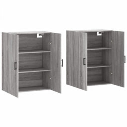 Berkfield Wall Mounted Cabinets 2 Pcs Grey Sonoma 69.5X34X90 Cm - thumbnail 4