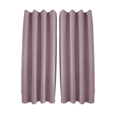 Happy Homewares Lavender Linen Style Blackout Curtains - 46 X 54 Inch Drop - 2 Panel - image 1