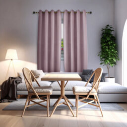 Happy Homewares Lavender Linen Style Blackout Curtains - 46 X 54 Inch Drop - 2 Panel - thumbnail 6