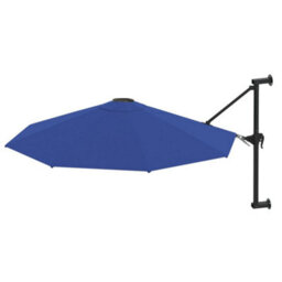 Vidaxl Wall-Mounted Garden Parasol With Metal Pole 300 Cm Blue - thumbnail 4