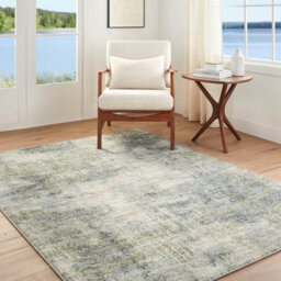 Livabliss Avellino-Abstract Green Grey Beige Modern Marble High Pile Living Dining Bedroom Rug 200 X 280 Cm Easy Care, Non Shedding