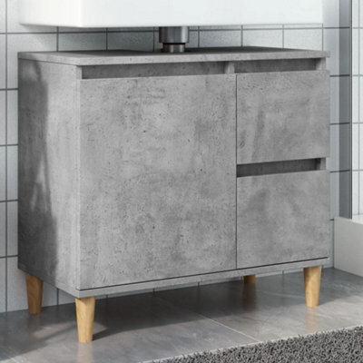 Berkfield Sink Cabinet Concrete Grey 65X33X60 Cm Engineered Wood - image 1
