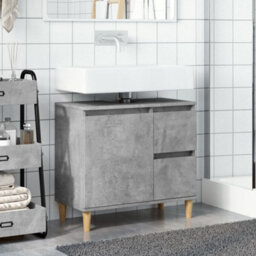Berkfield Sink Cabinet Concrete Grey 65X33X60 Cm Engineered Wood - thumbnail 3