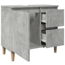 Berkfield Sink Cabinet Concrete Grey 65X33X60 Cm Engineered Wood - thumbnail 5