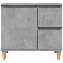 Berkfield Sink Cabinet Concrete Grey 65X33X60 Cm Engineered Wood - thumbnail 4