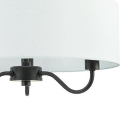 Happy Homewares Traditional Chandelier Style Semi Flush Ceiling Light In Matte Black With Shade - thumbnail 3