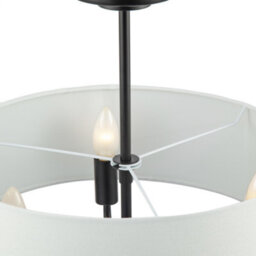 Happy Homewares Traditional Chandelier Style Semi Flush Ceiling Light In Matte Black With Shade - thumbnail 5