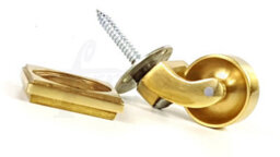 2X Brass Castor & Square32mm Screw In Castor  Furniture Beds Sofas Chairs Stools - thumbnail 3