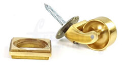 2X Brass Castor & Square32mm Screw In Castor  Furniture Beds Sofas Chairs Stools - thumbnail 7
