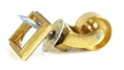 2X Brass Castor & Square32mm Screw In Castor  Furniture Beds Sofas Chairs Stools - thumbnail 4