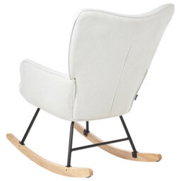 Beliani Rocking Chair Arset Corduroy Off-White - thumbnail 7