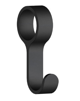 Beslagsboden - Hook For Hat/hook Rack. Matt Black Aluminium. Pair. - image 1