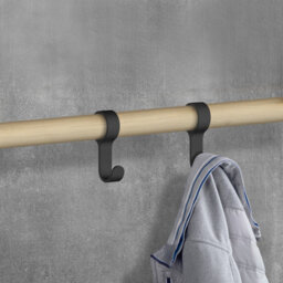Beslagsboden - Hook For Hat/hook Rack. Matt Black Aluminium. Pair. - thumbnail 5