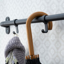 Beslagsboden - Hook For Hat/hook Rack. Matt Black Aluminium. Pair. - thumbnail 4