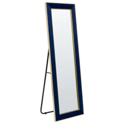 Beliani Standing Mirror Lautrec 150 Cm Velvet Navy Blue - thumbnail 4