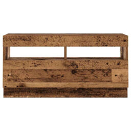 Berkfield Durable Tv Cabinet With Led Lights Old Wood 260X35X40 Cm Engineered Wood - thumbnail 7