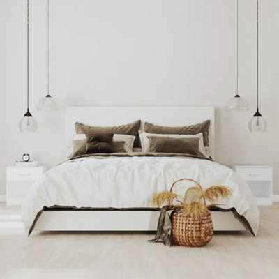 Walplus Nightstand 2 Pcs With Drawer White - image 1