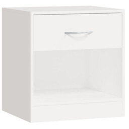 Walplus Nightstand 2 Pcs With Drawer White - thumbnail 6