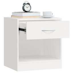 Walplus Nightstand 2 Pcs With Drawer White - thumbnail 5