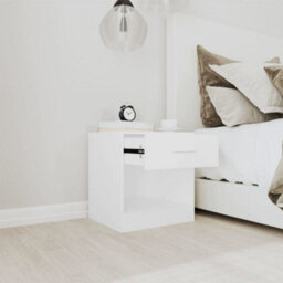 Walplus Nightstand 2 Pcs With Drawer White - thumbnail 4
