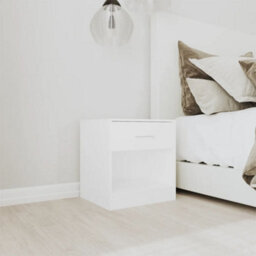 Walplus Nightstand 2 Pcs With Drawer White - thumbnail 3