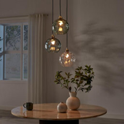 Furniturebox Uk Lake 3 Green Glass Globes Pendant Ceiling Light - thumbnail 2